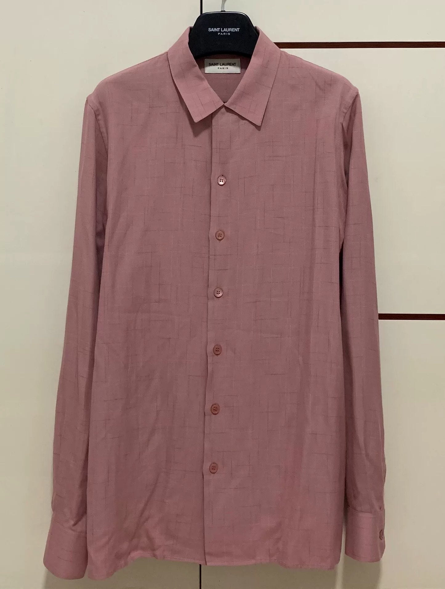 Saint Laurent SLP 14FW Pink Cuban Collar Shirt