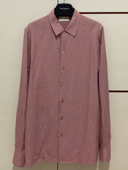 Saint Laurent SLP 14FW Pink Cuban Collar Shirt
