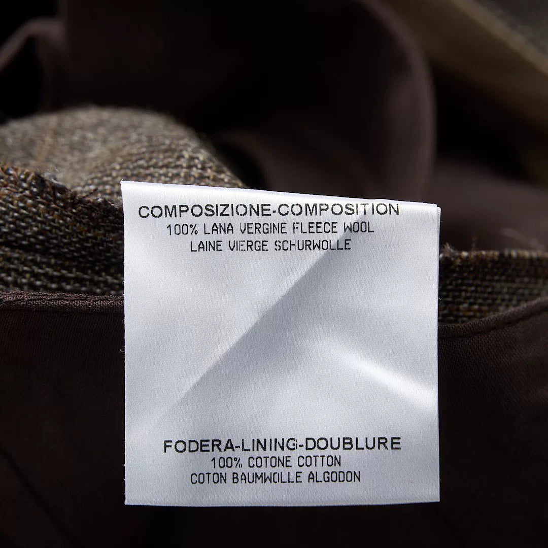 Saint Laurent Brown Check Drawstring Trousers