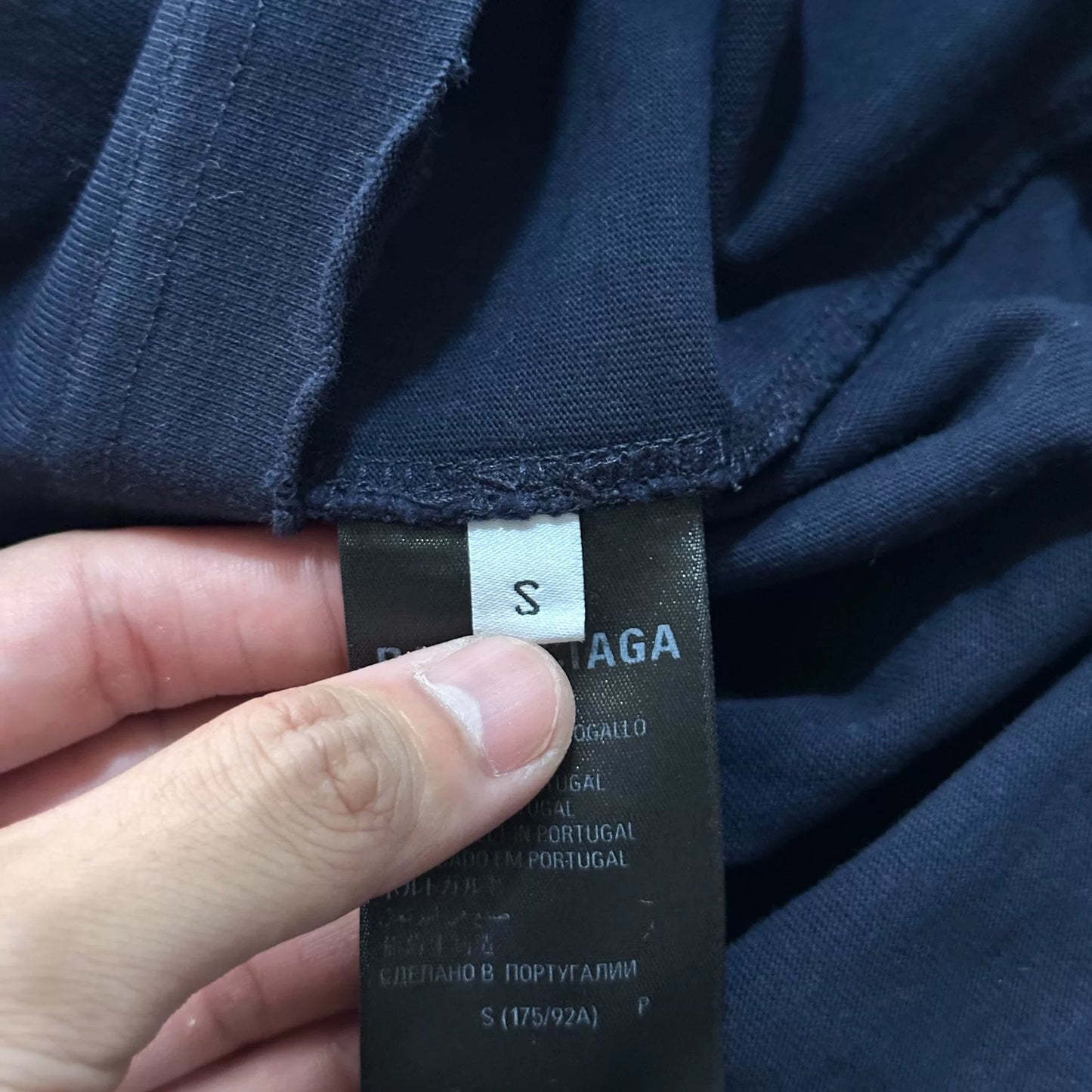 Balenciaga Distressed Blue Short Sleeve Tee