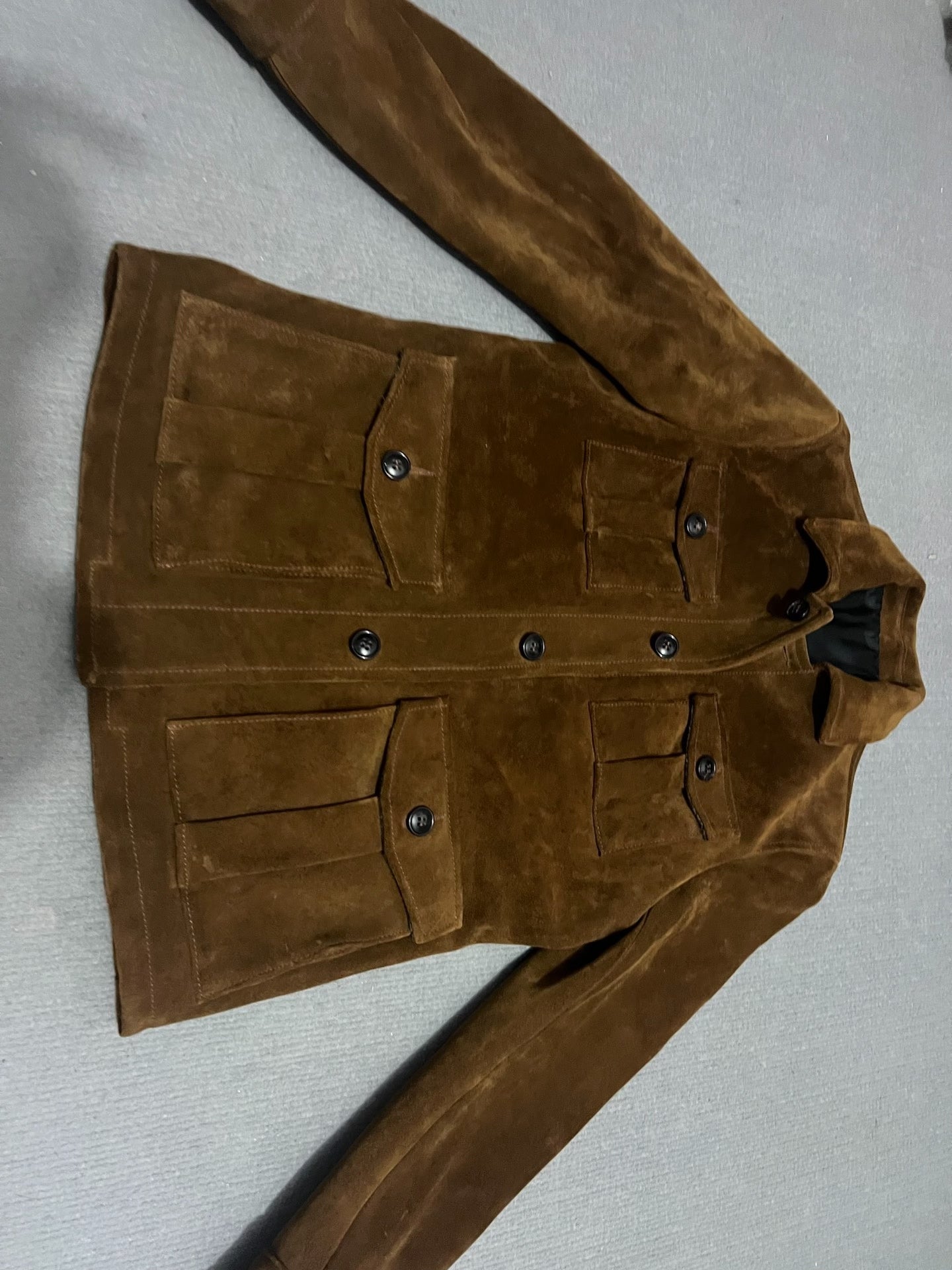 Suede Leather Four-Pocket Hunting Jacket