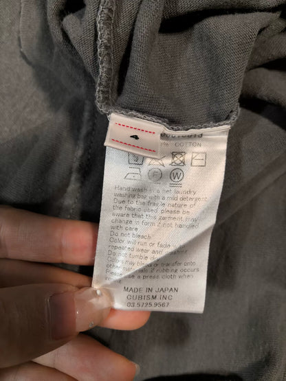 visvim jumbo tee in washed charcoal gray