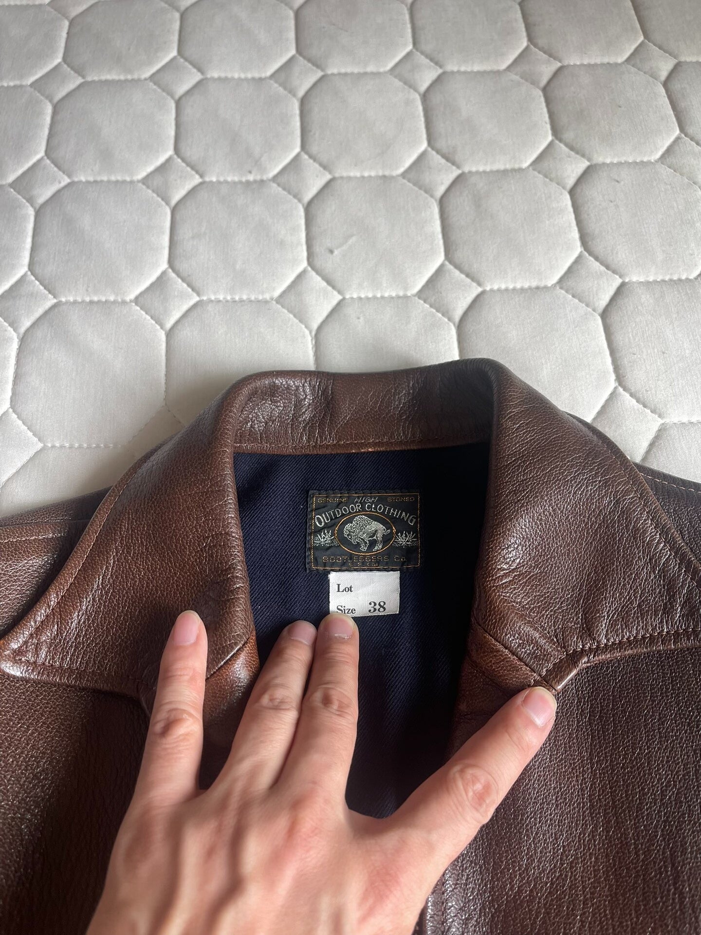 vintage brown goat leather jacket