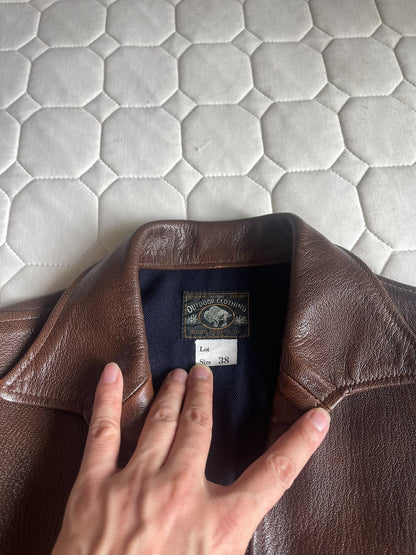 vintage brown goat leather jacket