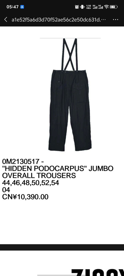 Ziggy Chen 21AW Bamboo Pattern Overalls