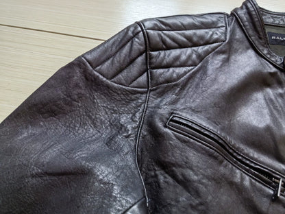 ralph lauren black label leather motorcycle jacket
