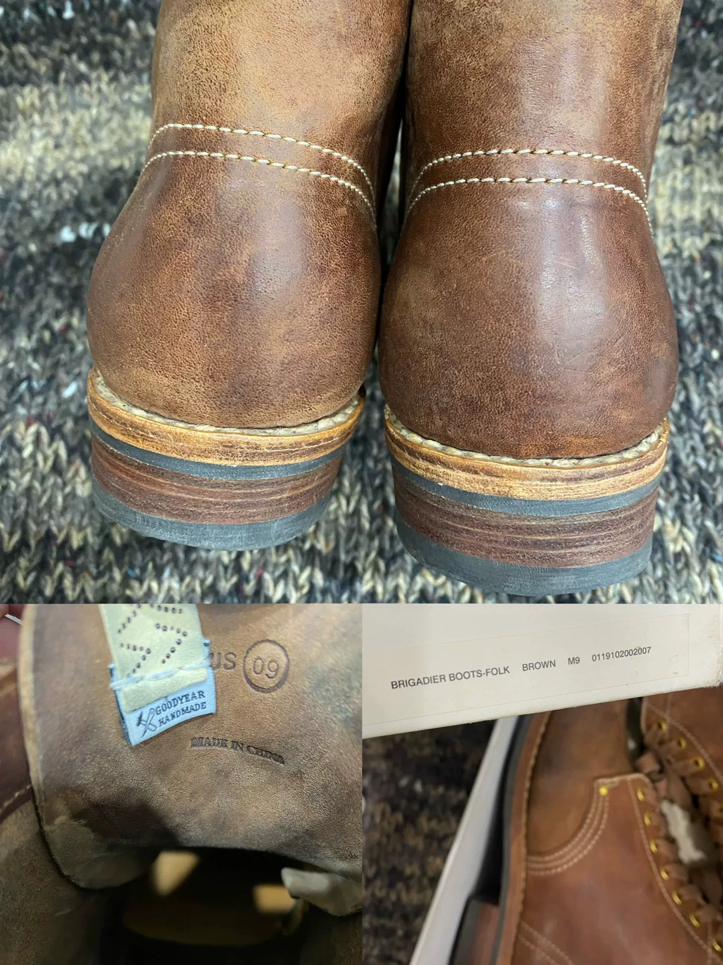 visvim brigadier boots folk in brown