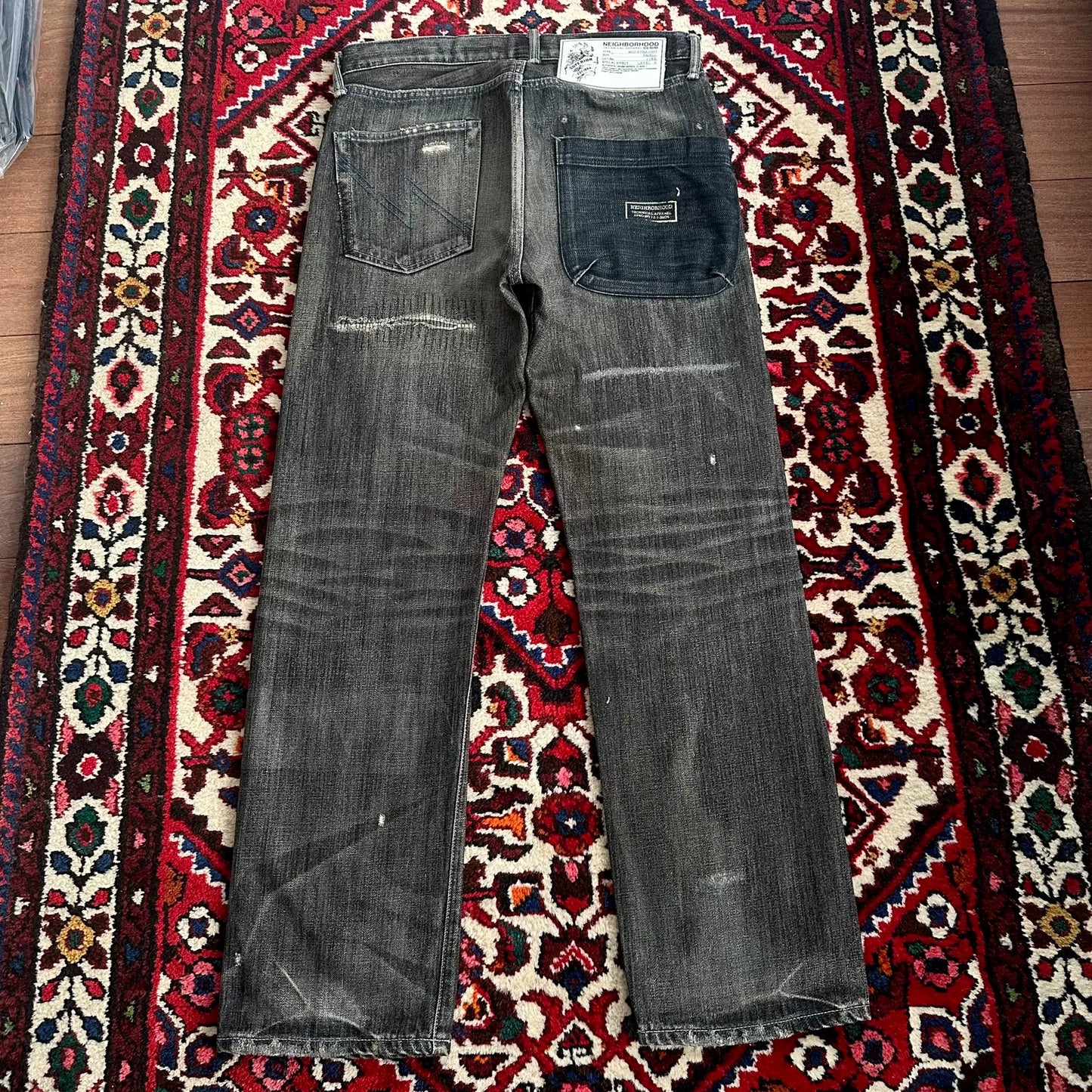 black denim pants from neighborhood