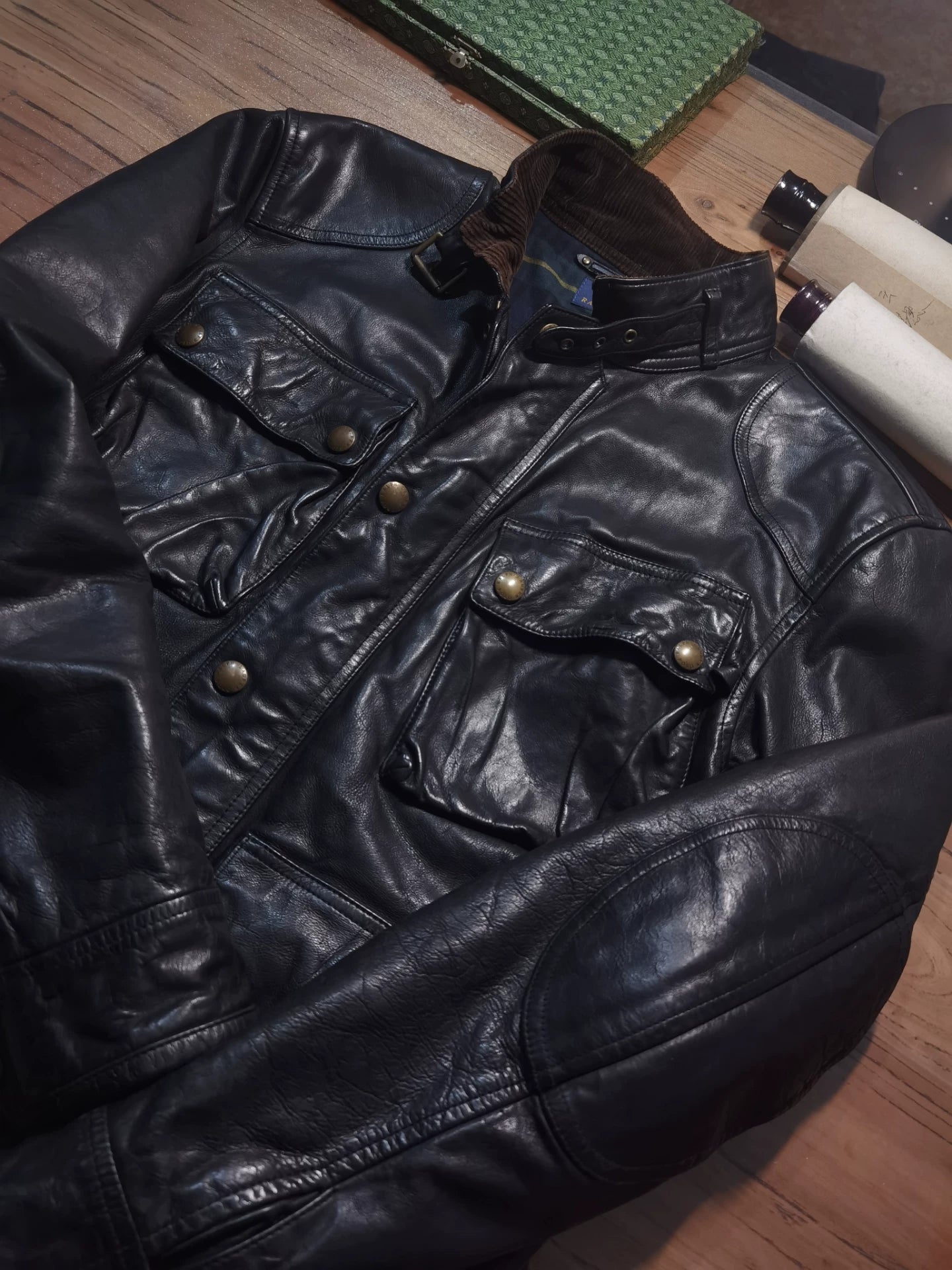 Ralph Lauren Four-Pocket Leather Field Jacket