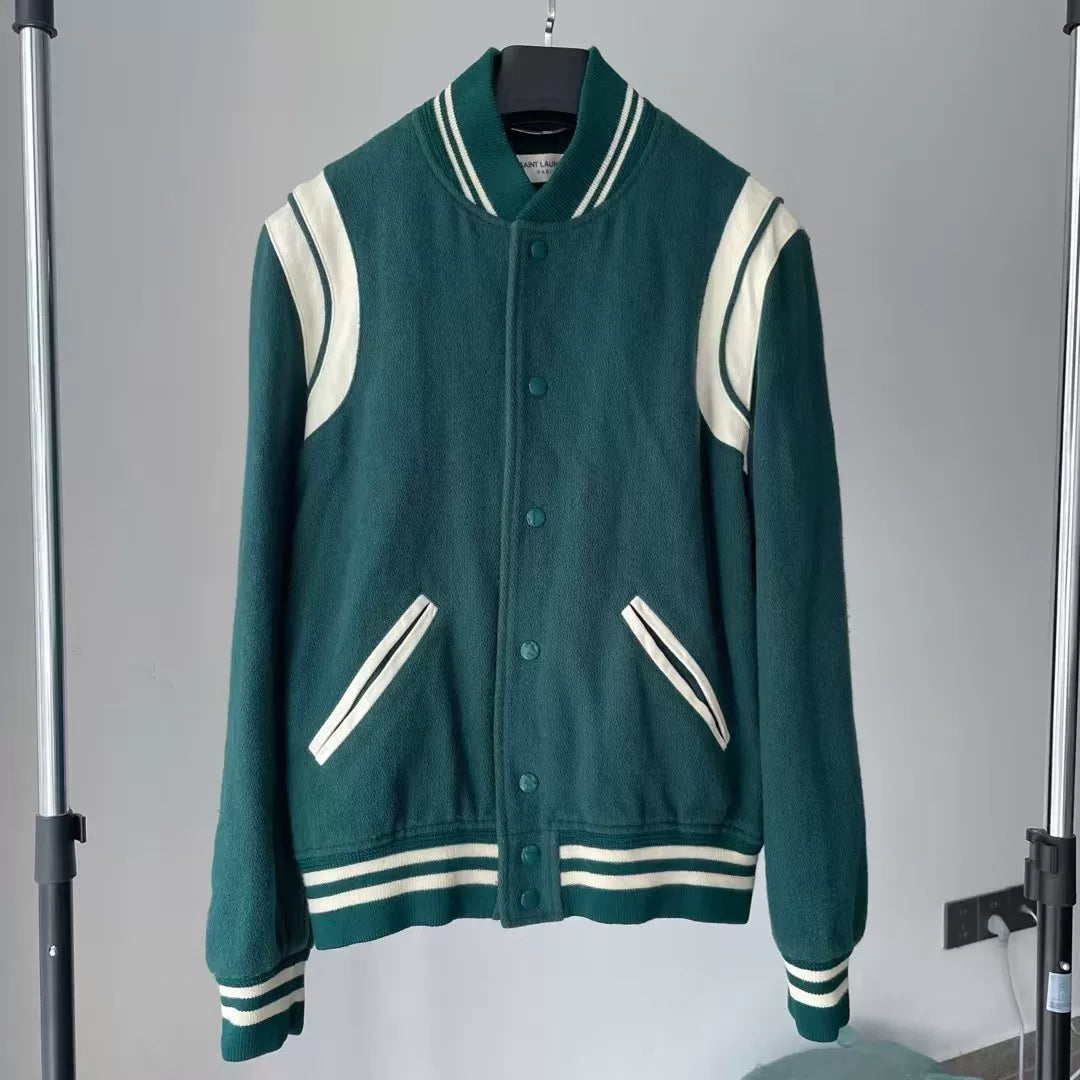 Saint Laurent Green Varsity Jacket
