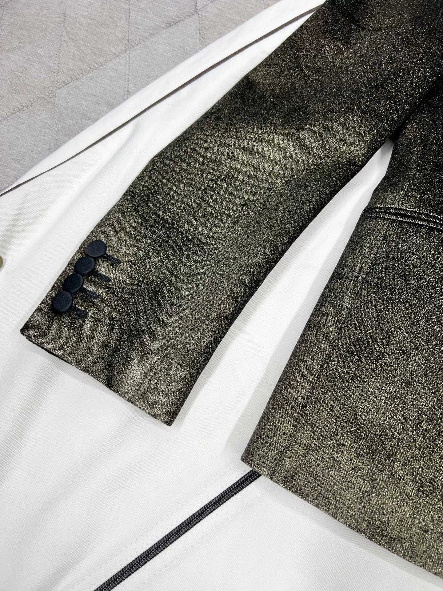 Saint Laurent Gold Velvet Blazer