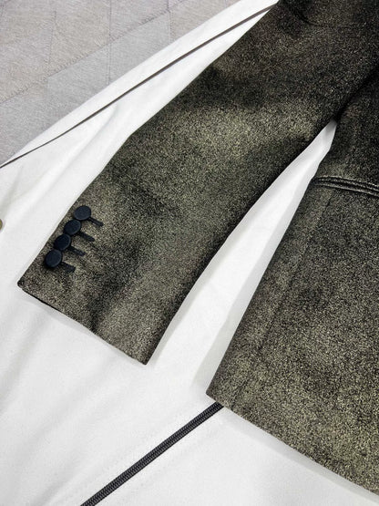 Saint Laurent Gold Velvet Blazer