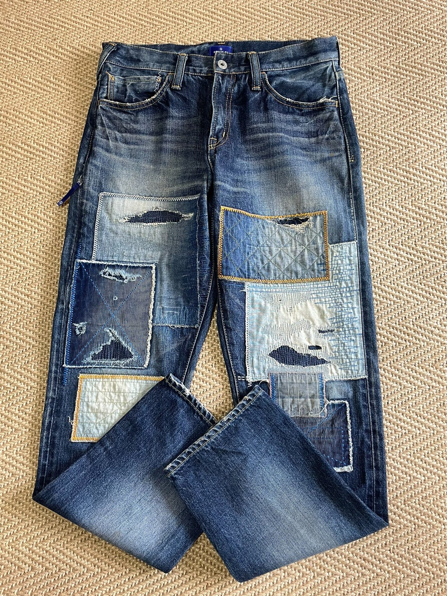 Vanquish Fragment Lightning Distressed Patch Jeans