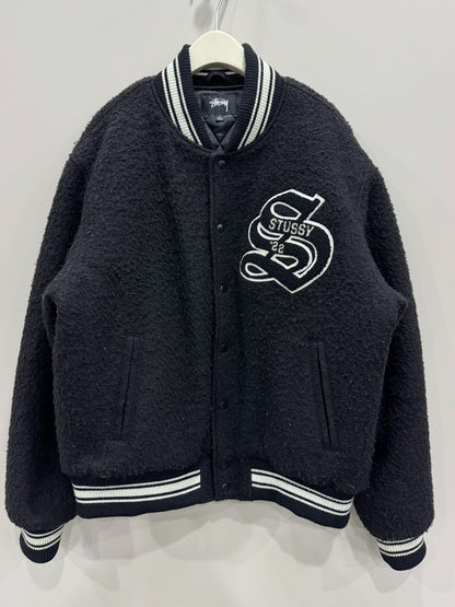 stussy wool embroidered bomber jacket size L