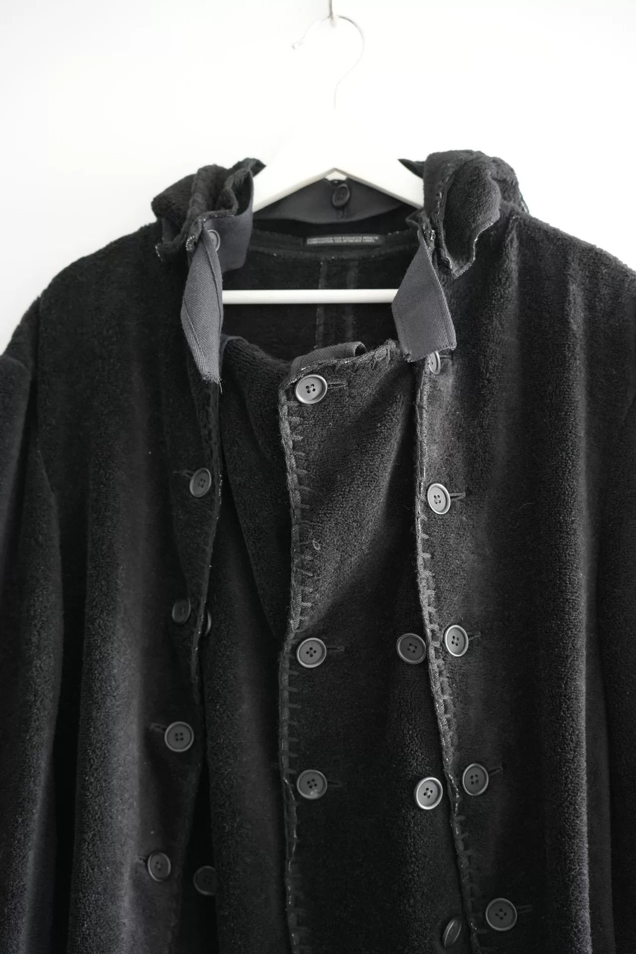 yohji yamamoto double-breasted oversized coat