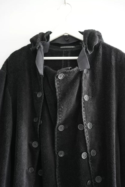 yohji yamamoto double-breasted oversized coat