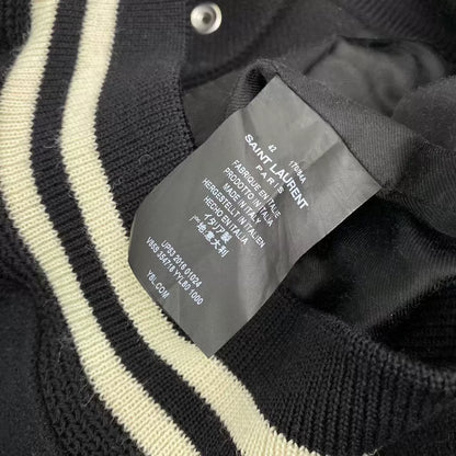 Saint Laurent Wool Striped Baseball Jacket