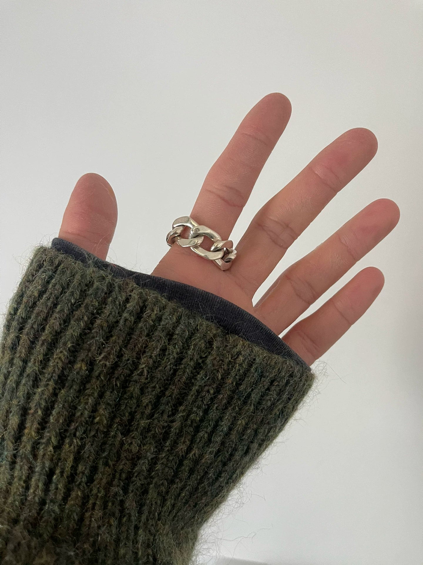 Maison Martin Margiela Silver Cuban Chain Ring