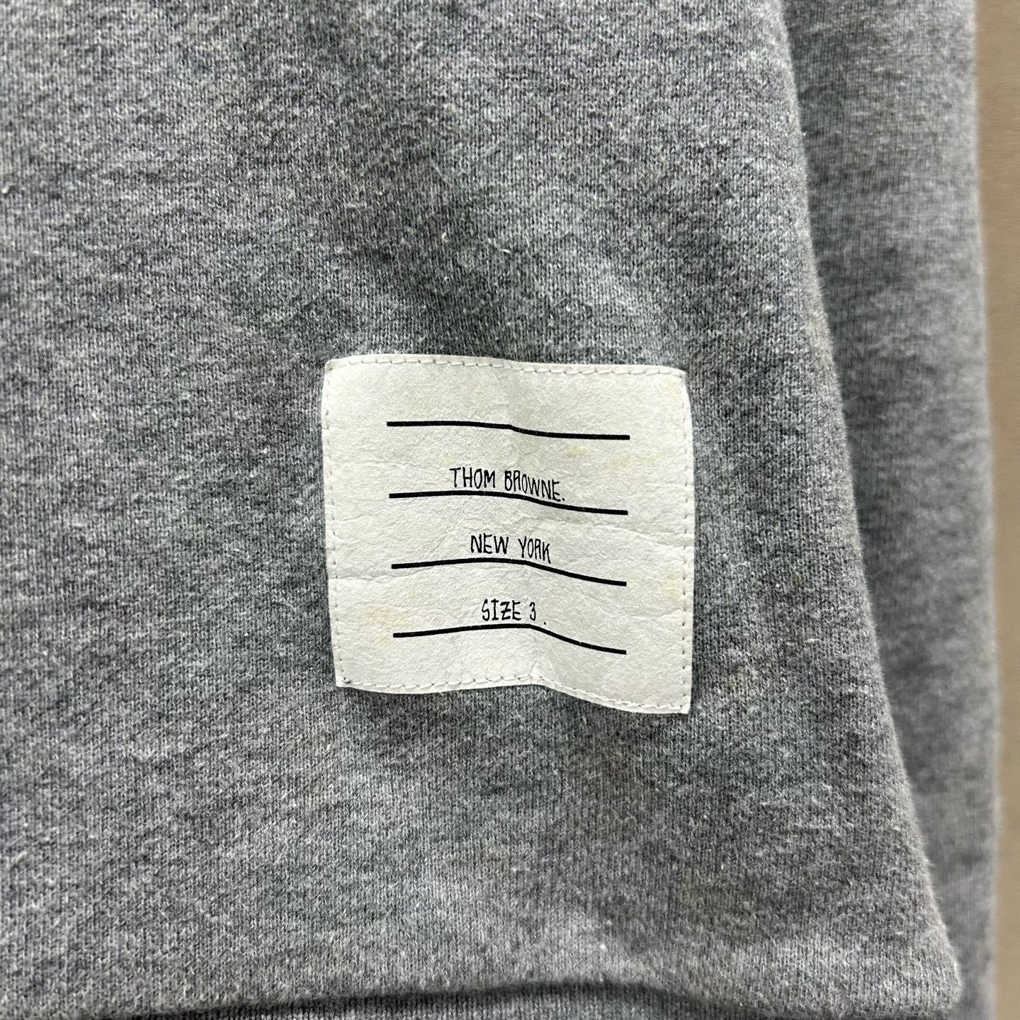 thom browne gray striped sweatshirt size 3