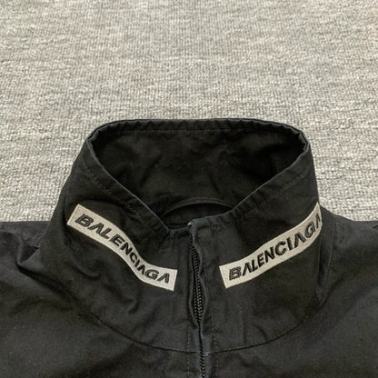 balenciaga black logo racing jacket size xs