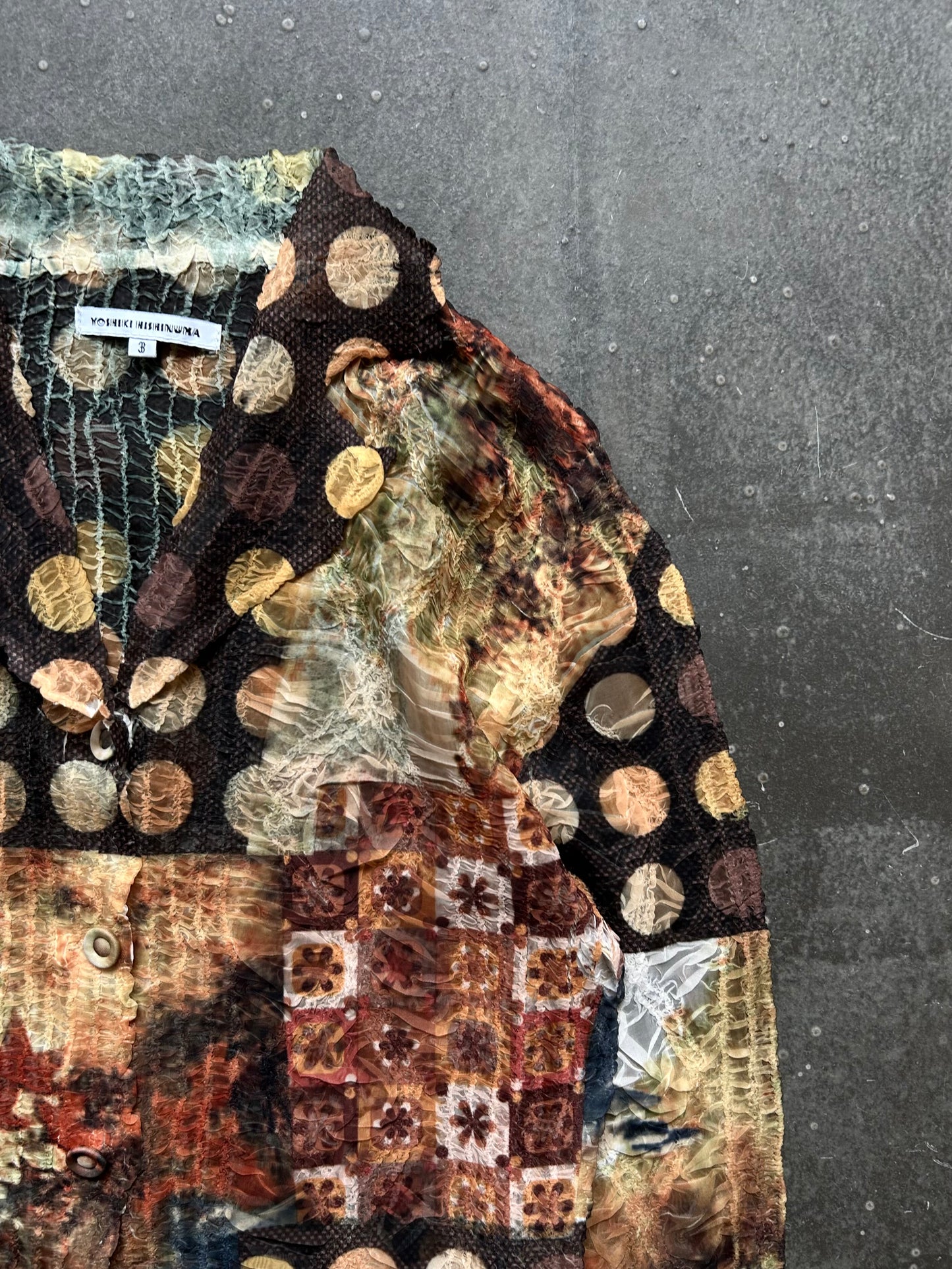 patterned pleated shirt by yoshiki hishinuma