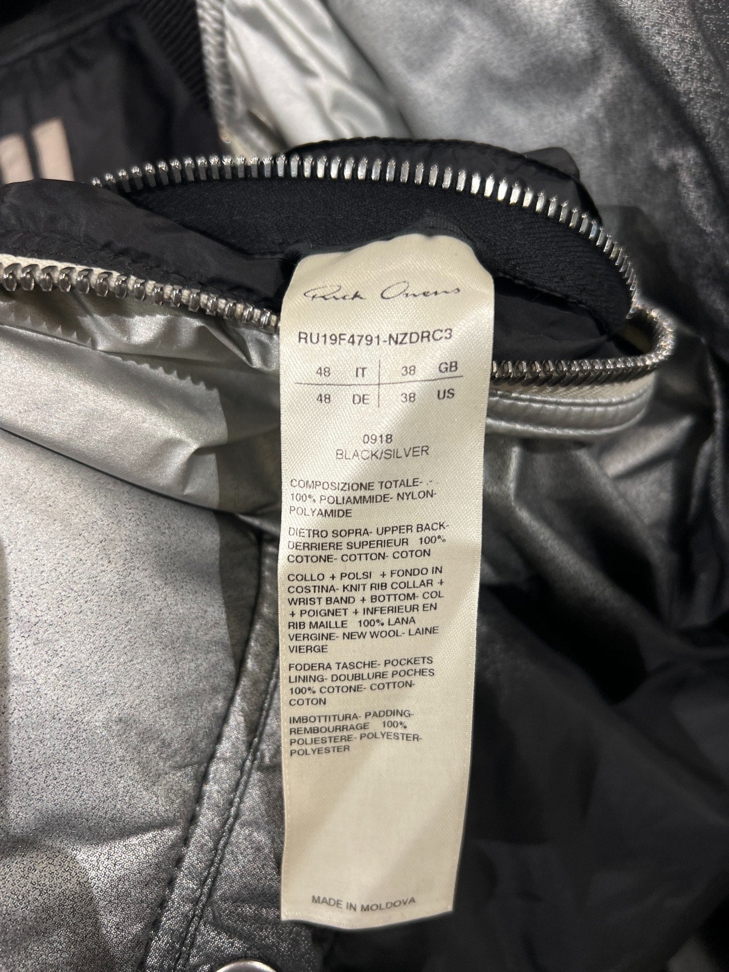 Rick Owens Spliced Ma-1 Jacket