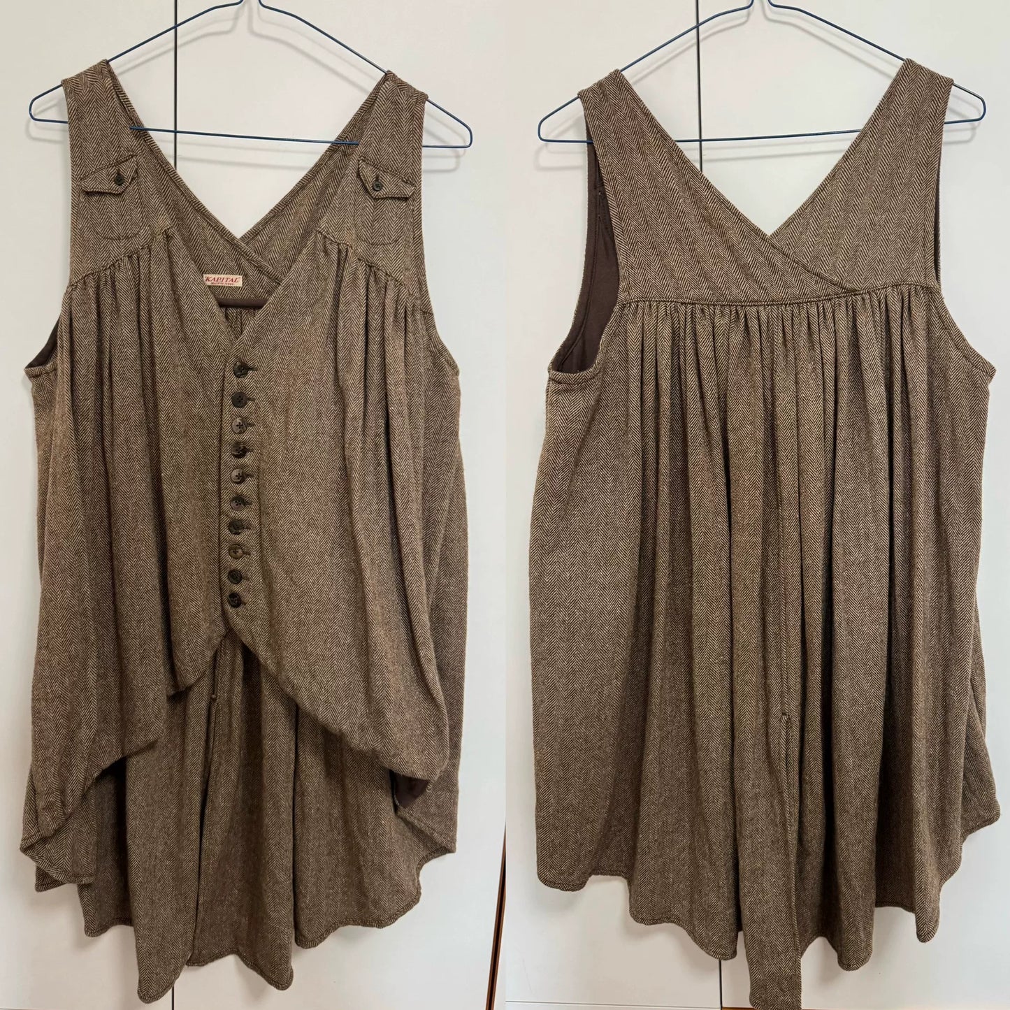 Kapital Herringbone Swallowtail Vest