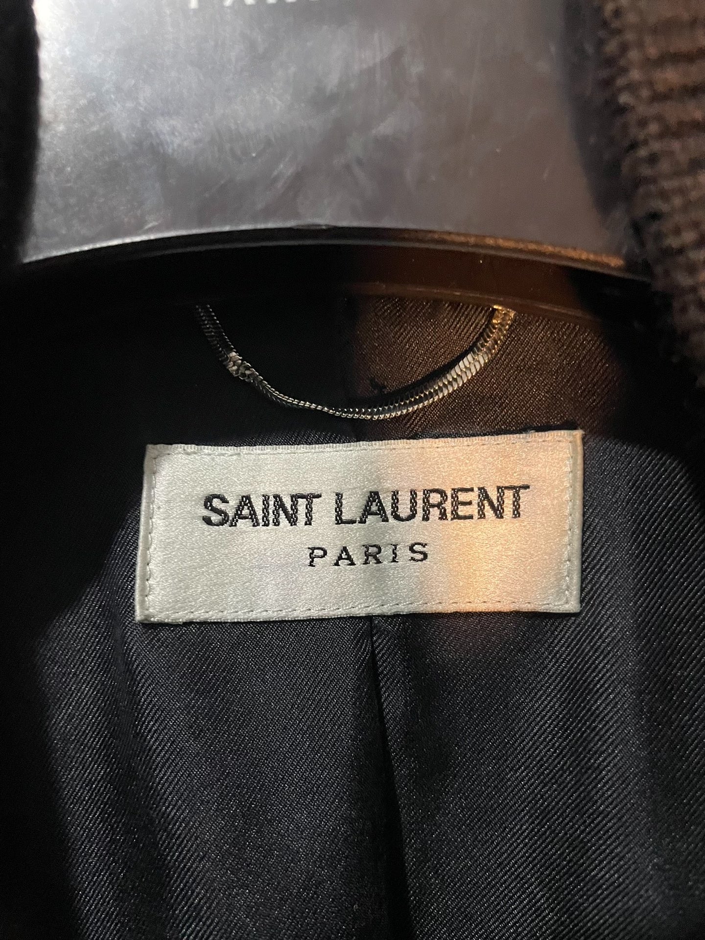 Saint Laurent Leather Sleeves Varsity Jacket