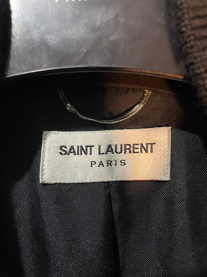 Saint Laurent Leather Sleeves Varsity Jacket