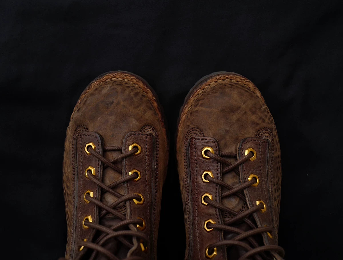 visvim cossack boots in dk.brown