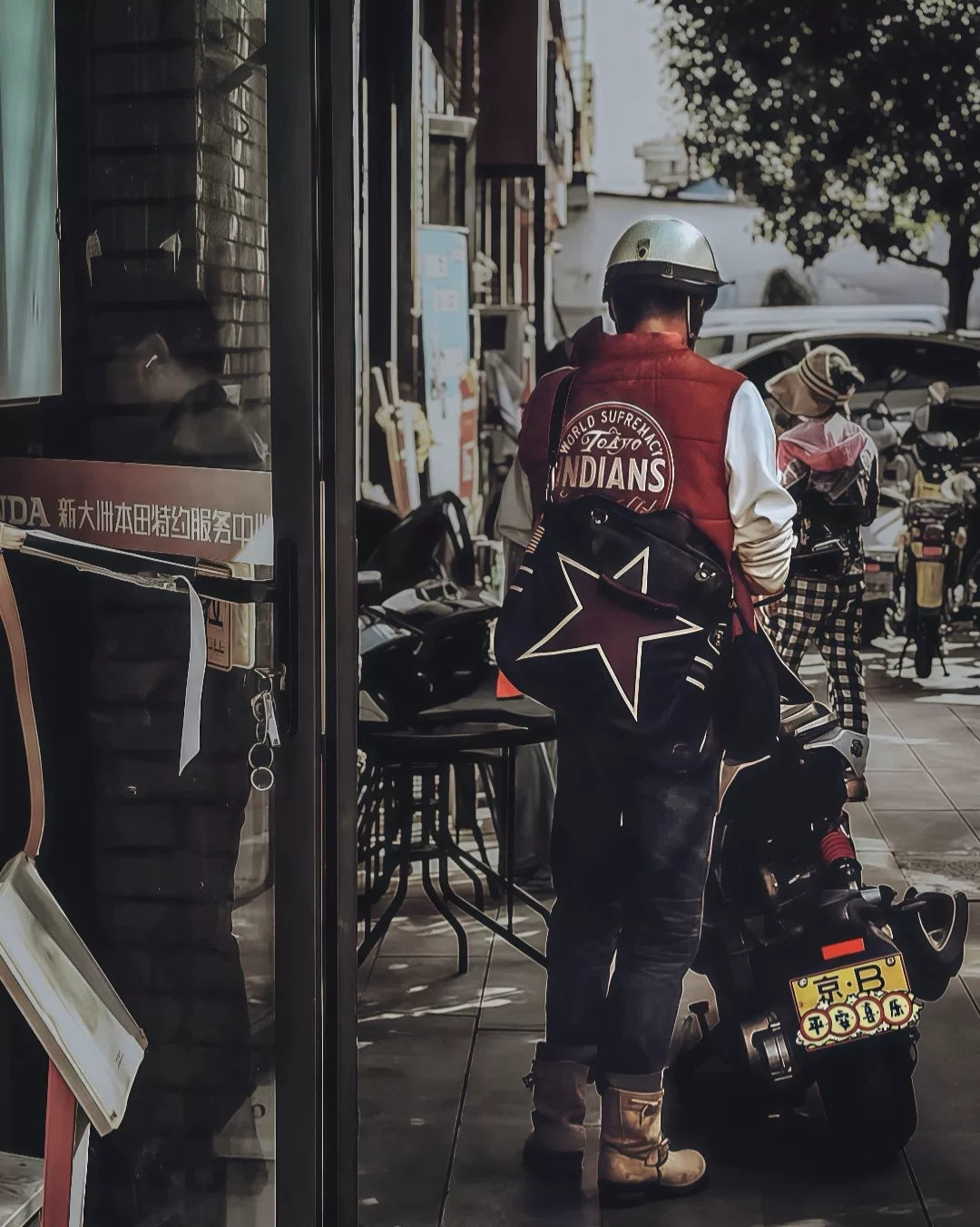 tokyo indians racing vest red embroidered logo