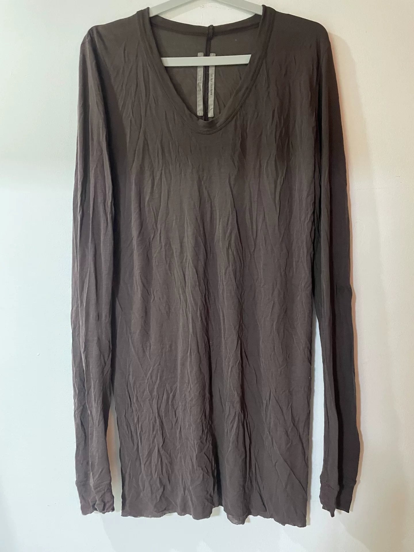 rick owens silk long sleeve top size 42