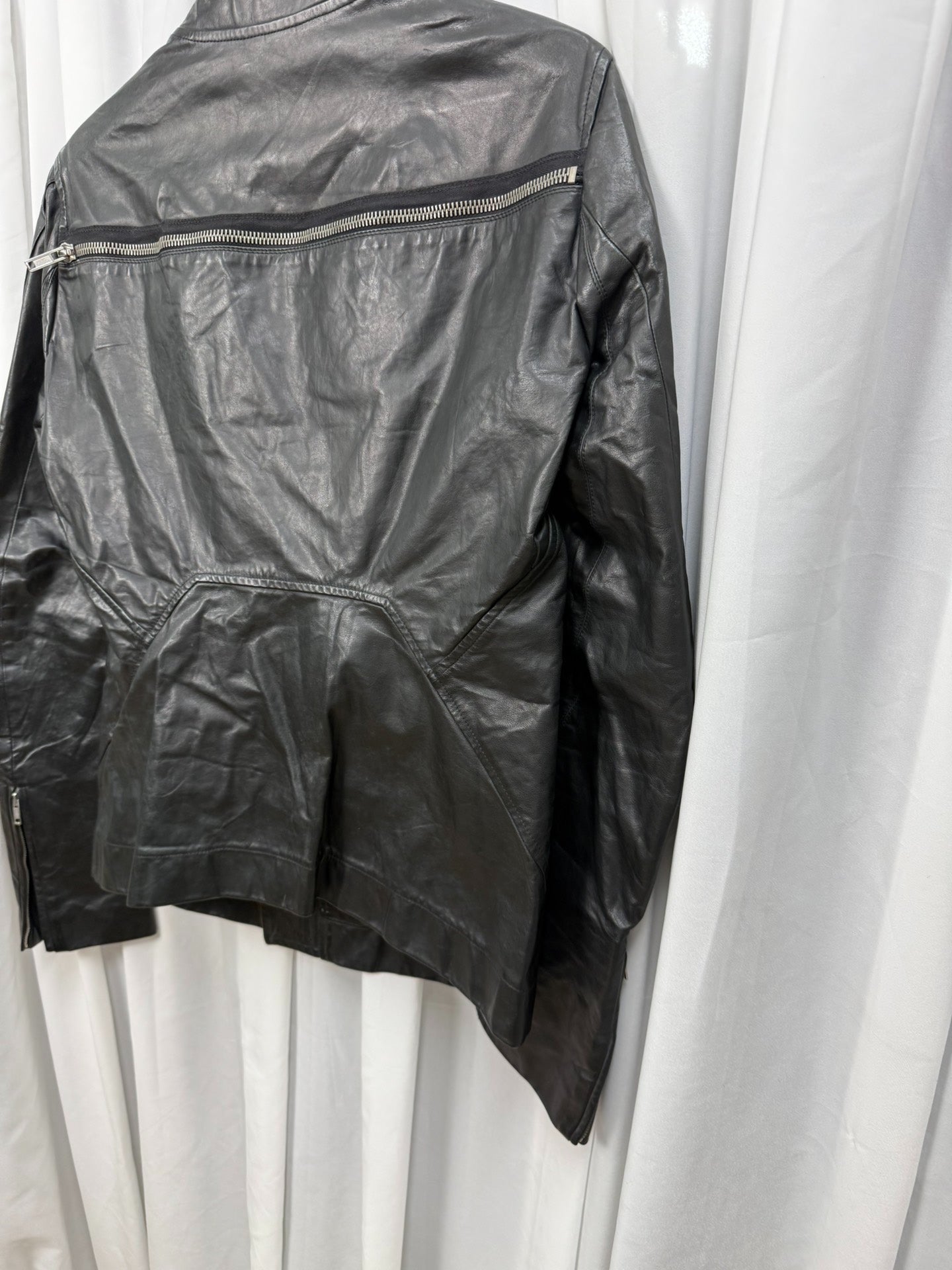 Rick Owens Stand Collar Biker Jacket
