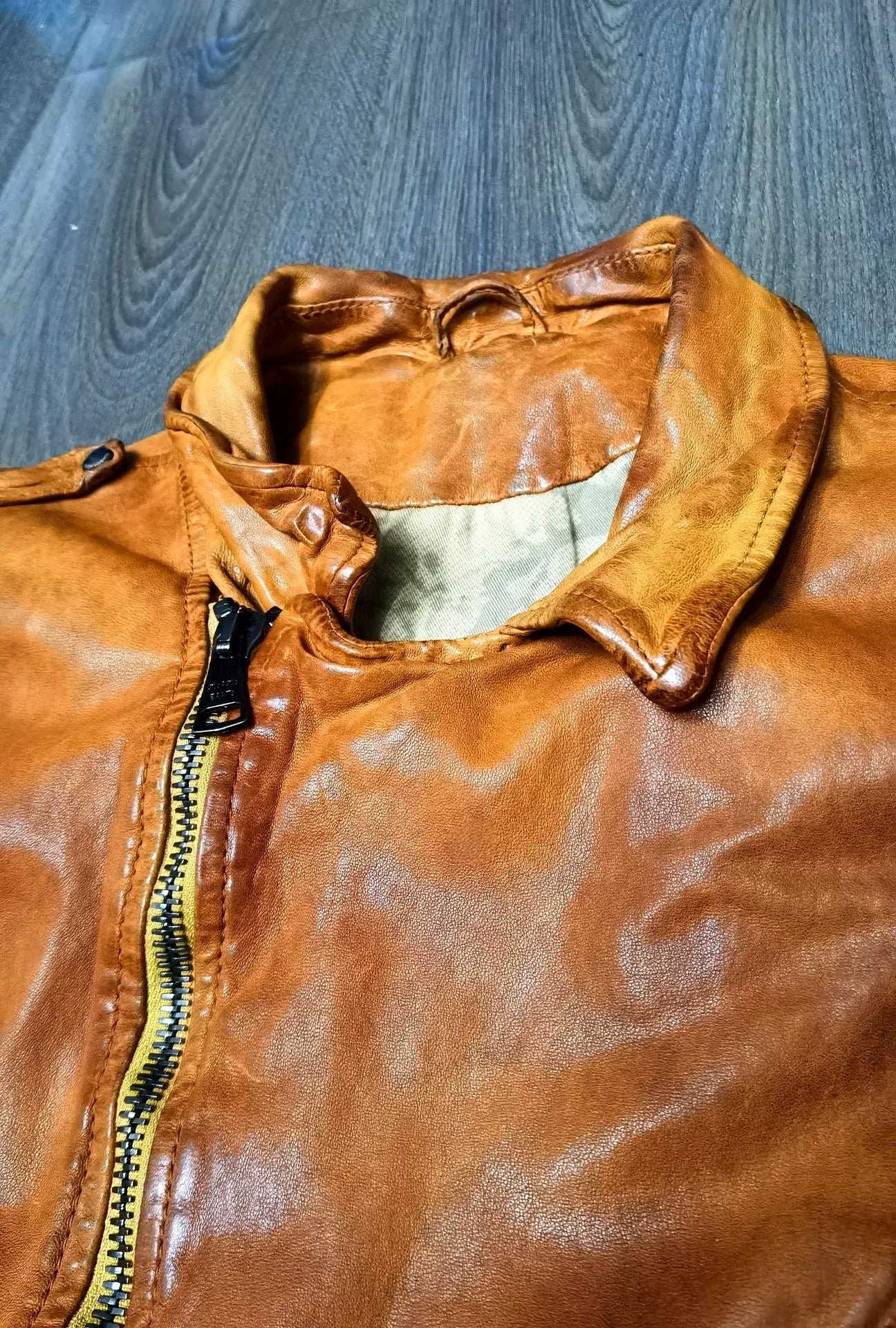 Giorgio Brato Washed Distressed Leather Jacket
