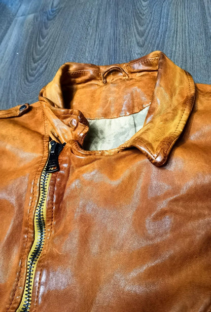 Giorgio Brato Washed Distressed Leather Jacket