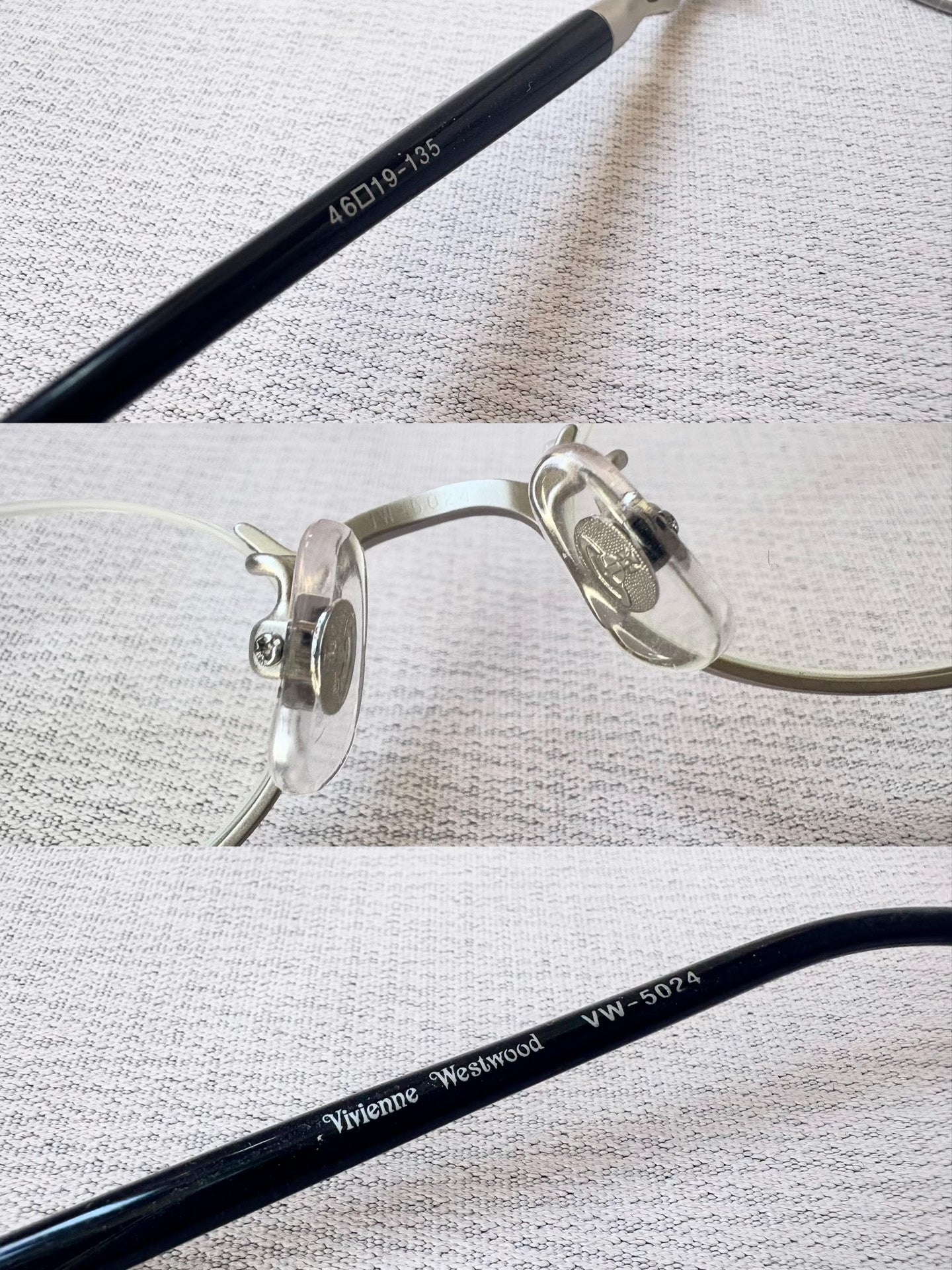 Vivienne Westwood Silver Saturn Half-Frame Glasses