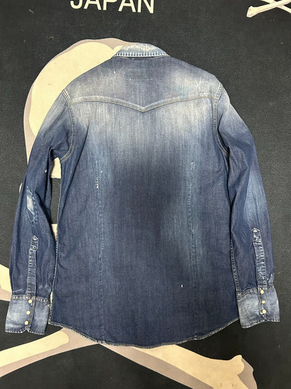 dsquared2 Men's Denim Shirt with Unique Details