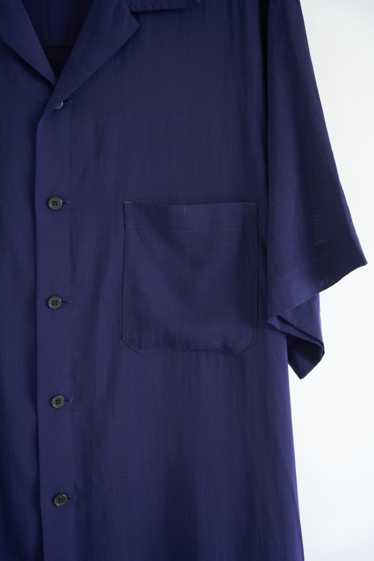 Yohji Yamamoto 25SS Indigo Open-Collar Shirt