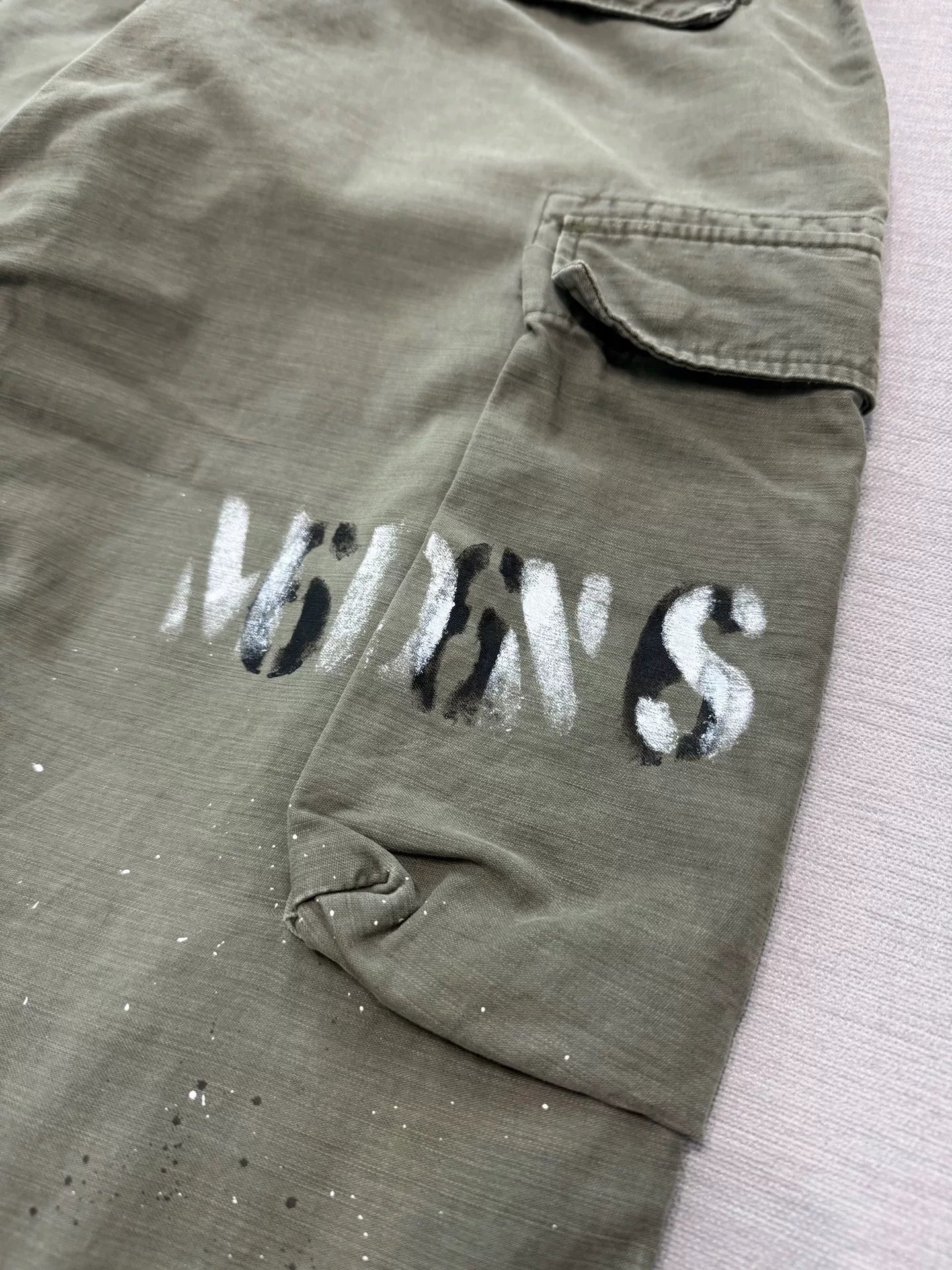 vintage water-washed utility cargo pants