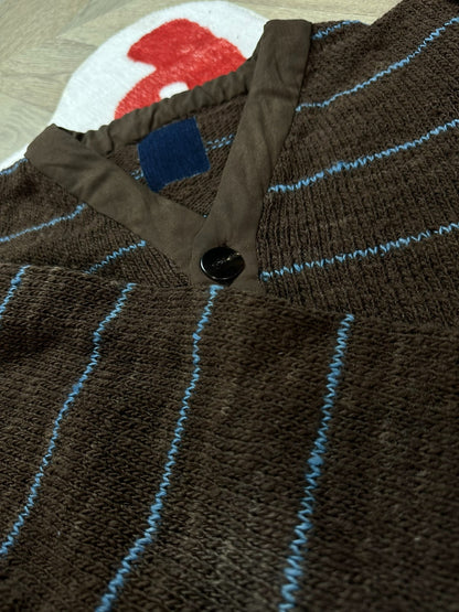 visvim selmer long cardigan with blue stripes