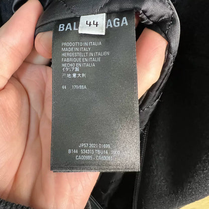 balenciaga black logo fleece jacket size 44