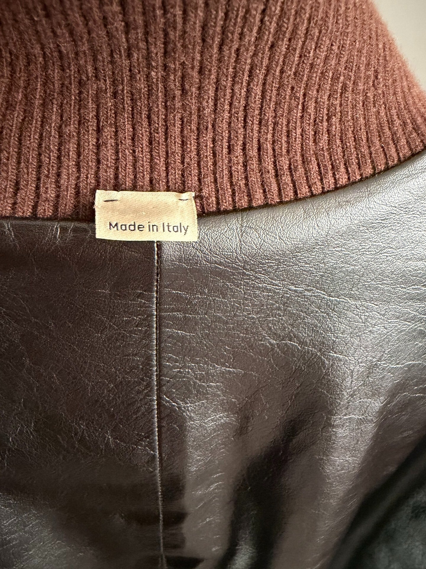 gucci leather and wool jacket in brown