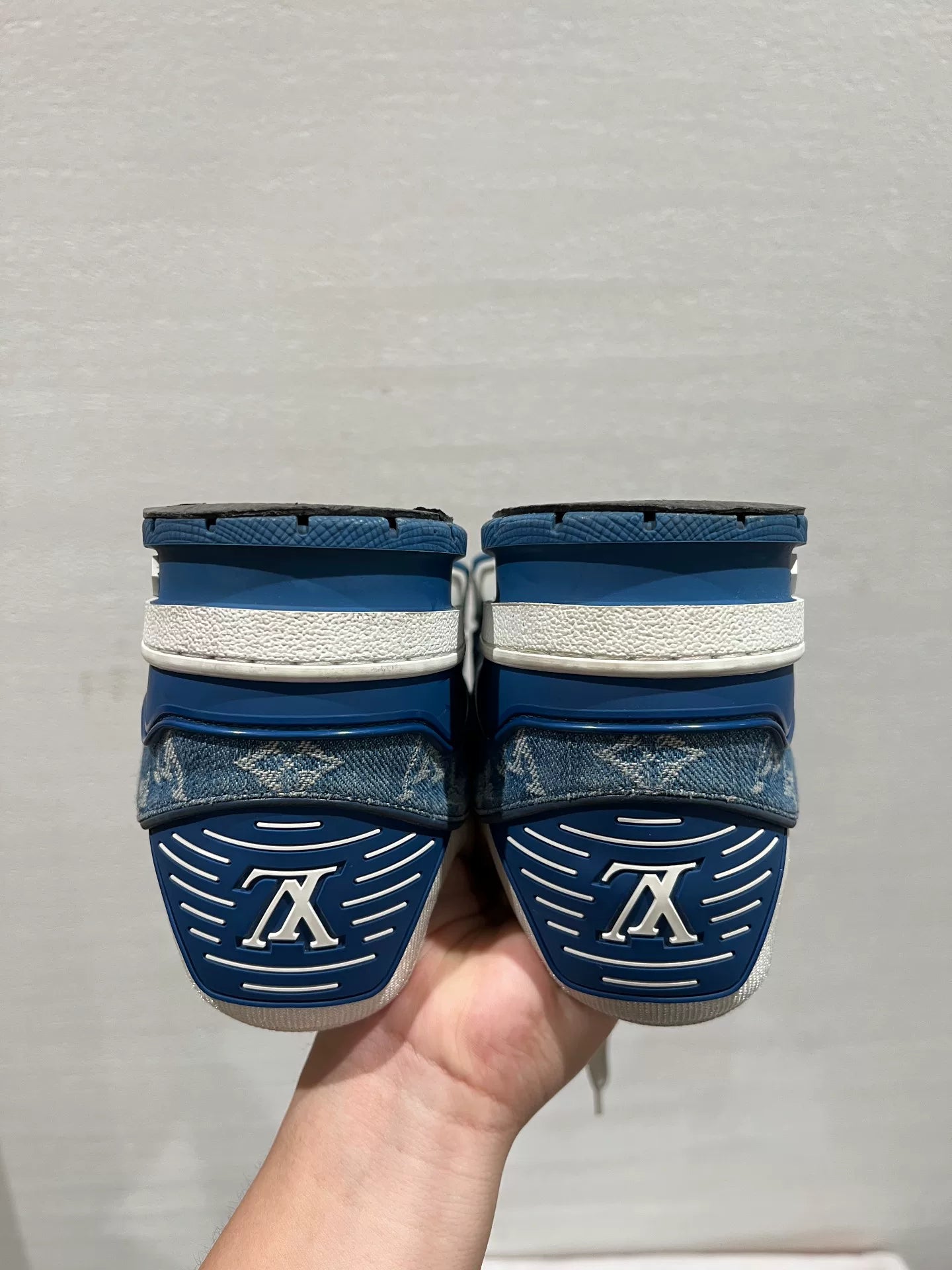Louis Vuitton Denim Trainer Sneakers for Sale
