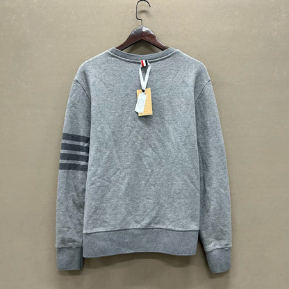 thom browne gray striped sweatshirt size 3