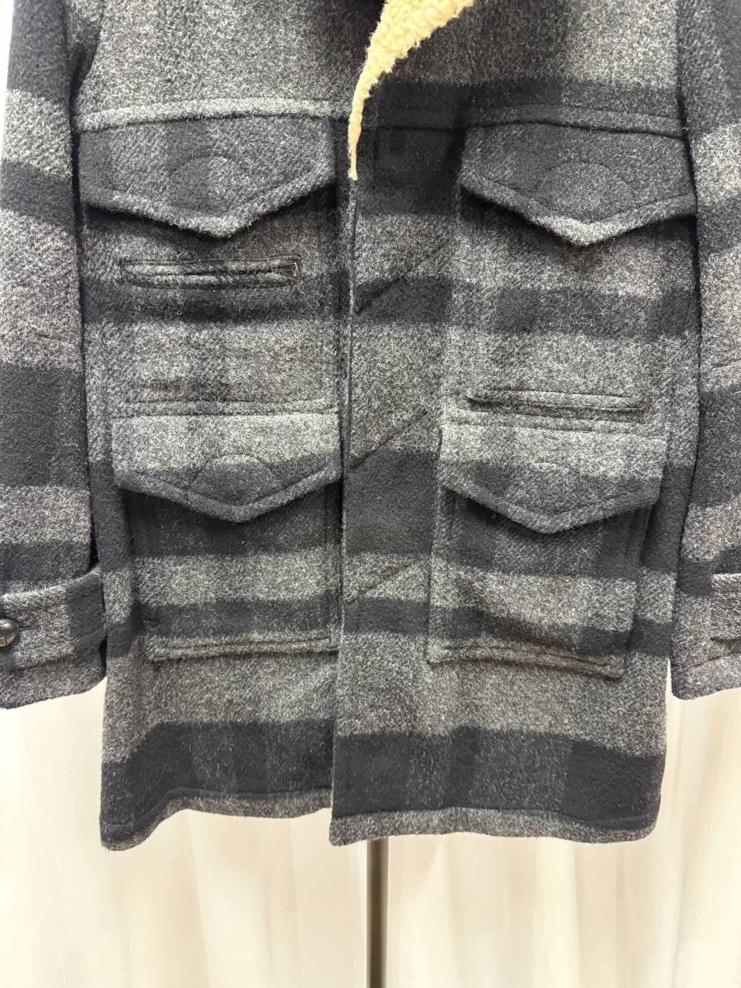 wool coat with faux fur collar