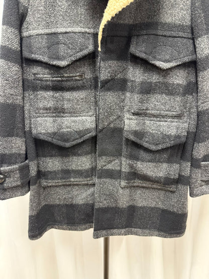 wool coat with faux fur collar