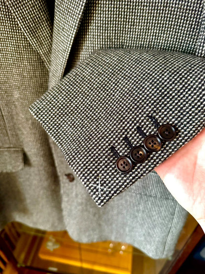 celine gray snowflake check leather blazer