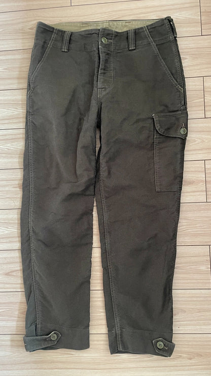 FREEWHEELERS Herringbone Olive Military Pants