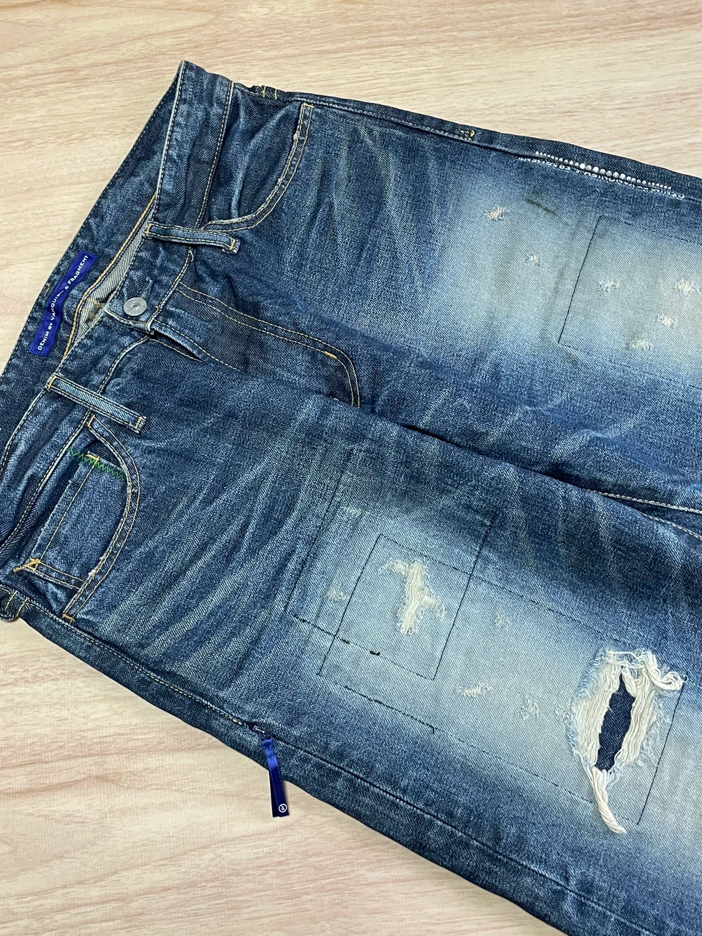 denim by vanquish fragment lightning wash pants