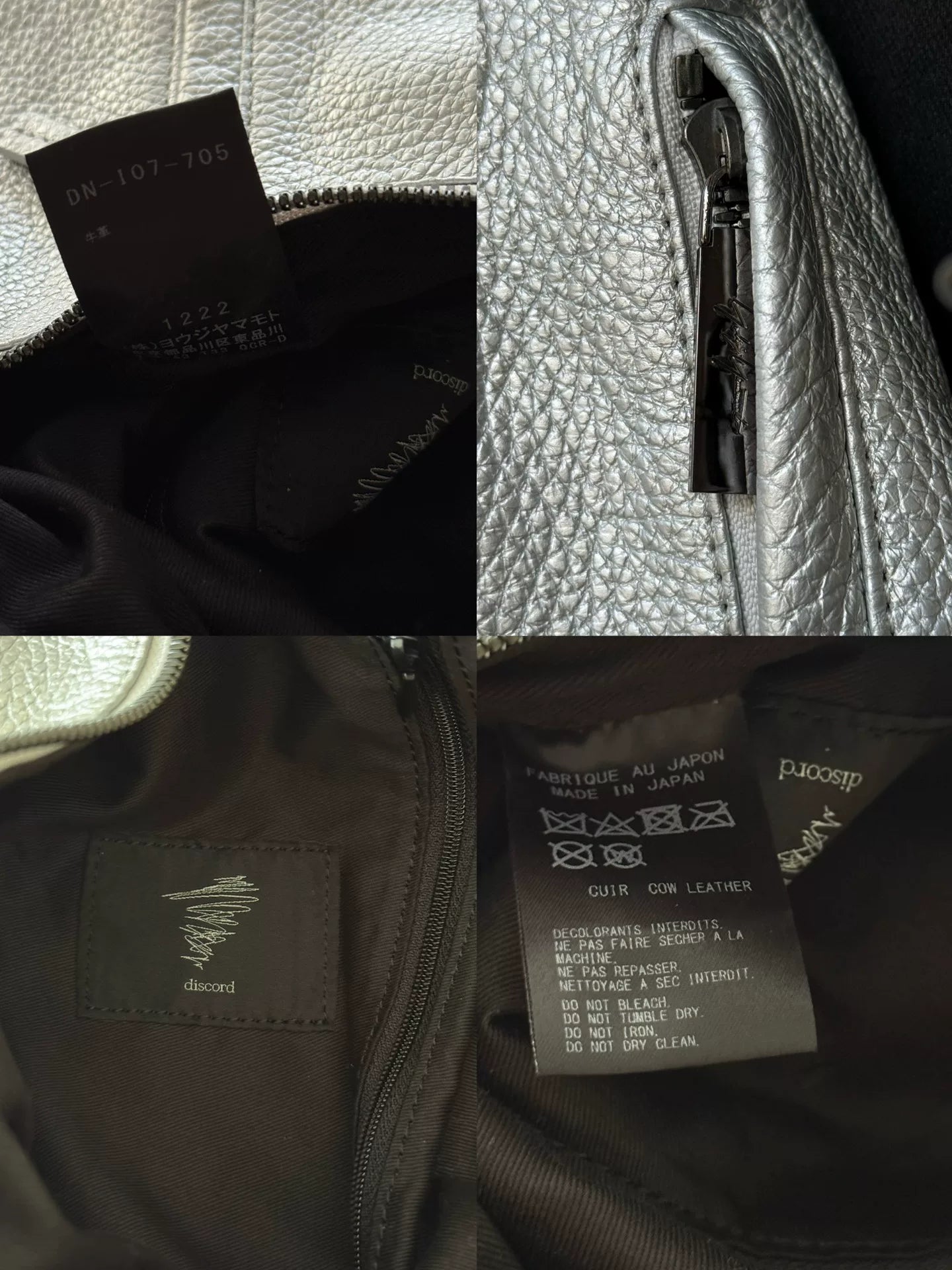 Yohji Yamamoto Silver Leather Backpack